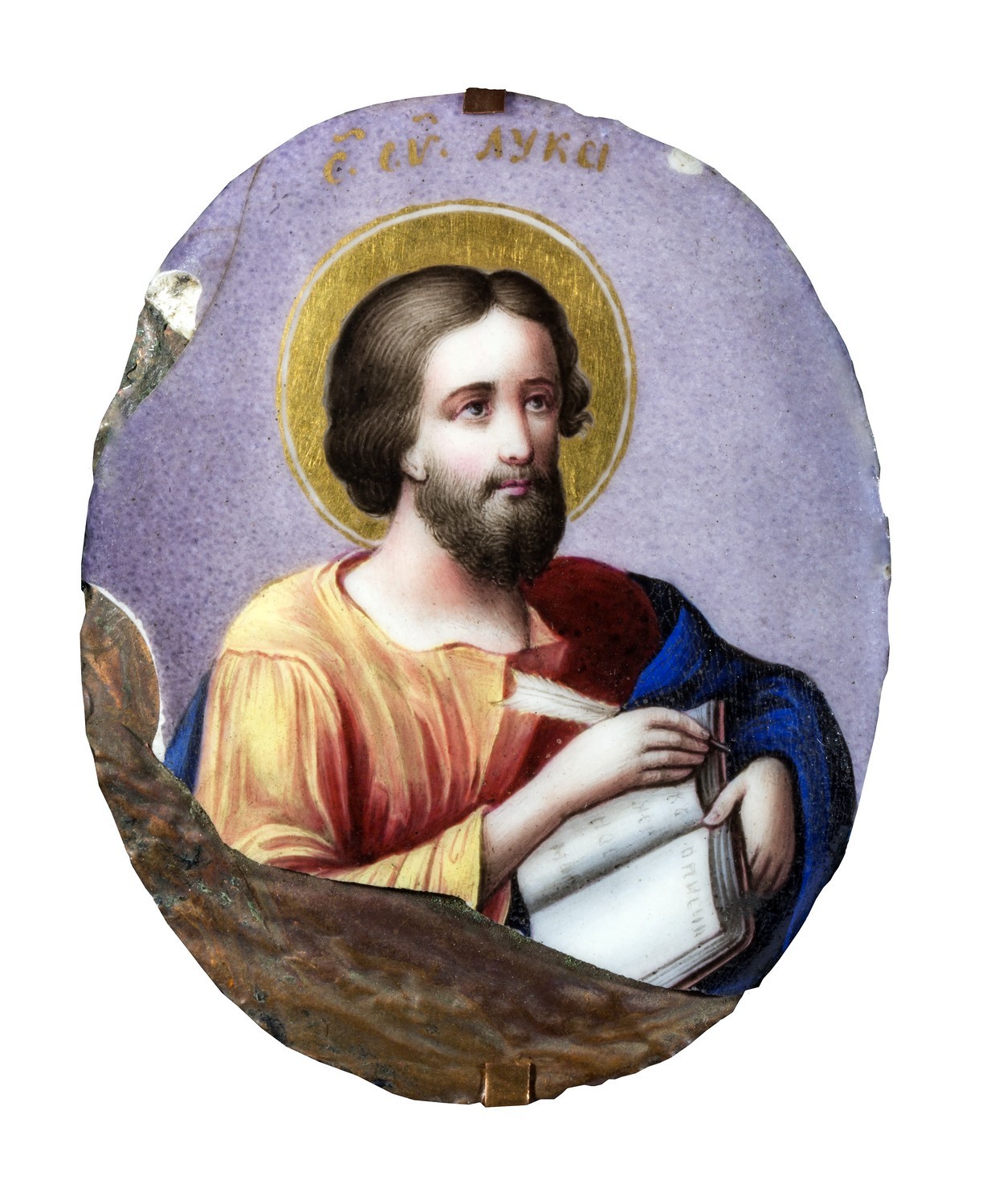 162–163. Мастер круга А.Г. Тарасова. Дробницы с оклада Евангелия «Евангелист Лука», «Евангелист Марк»