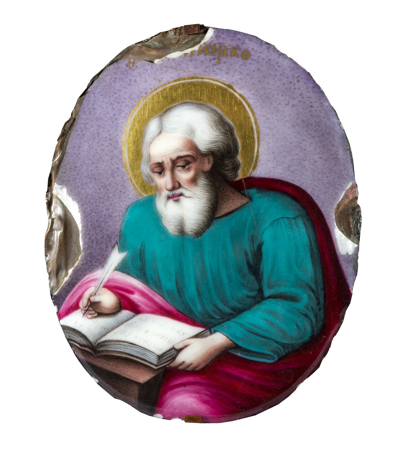 162–163. Мастер круга А.Г. Тарасова. Дробницы с оклада Евангелия «Евангелист Лука», «Евангелист Марк»