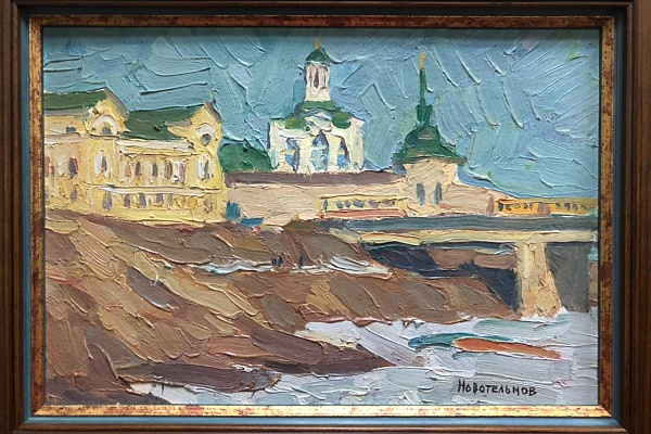 Новотельнов Ф.В. «Спасский монастырь»; 1988 г.; бумага, масло; 20х29 см